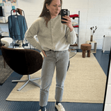 Lenzie Brushed Wool Cardigan Putty Melange - Preorder Genevieve Sweeney