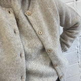Lenzie Brushed Wool Cardigan Putty Melange - Preorder Genevieve Sweeney