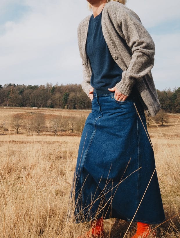 Alva Cardigan Lambswool Drift Grey Genevieve Sweeney
