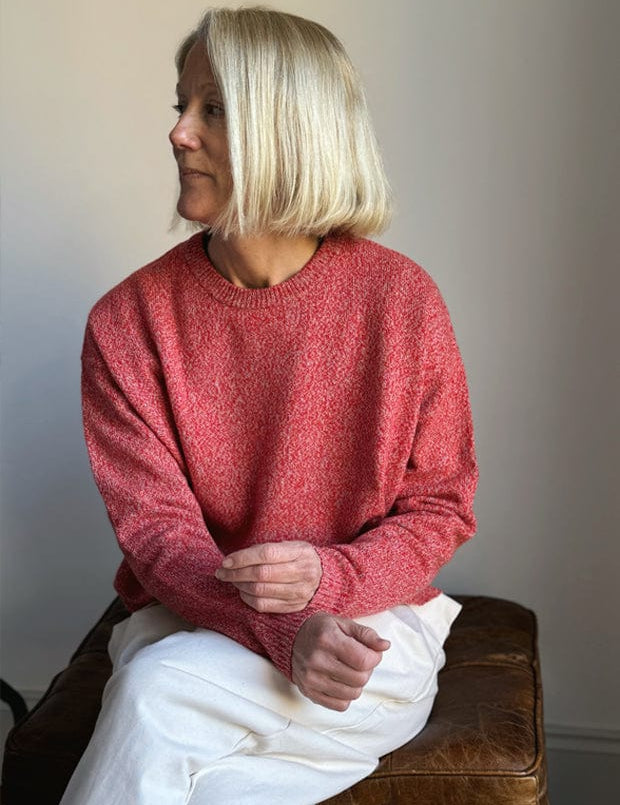 Ash Lambswool Sweater Poppy Red Marl Genevieve Sweeney