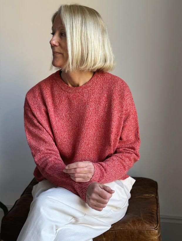 Ash Lambswool Sweater Poppy Red Marl Genevieve Sweeney