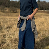 Quin Merino Wool Knitted T-shirt Indigo Genevieve Sweeney