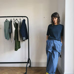 Quin Merino Wool Knitted T-shirt Indigo Genevieve Sweeney