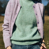 Laide Brushed Wool Knitted Vest Celadon Green Genevieve Sweeney