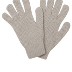 Moss Stitch Lambswool Gloves Clay Melange Genevieve Sweeney