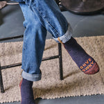 GS Merino Wool Walking Sock Denim Orange Genevieve Sweeney