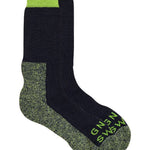 GS Merino Wool Walking Sock Navy Lime Genevieve Sweeney