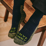 GS Merino Wool Walking Sock Navy Lime Genevieve Sweeney