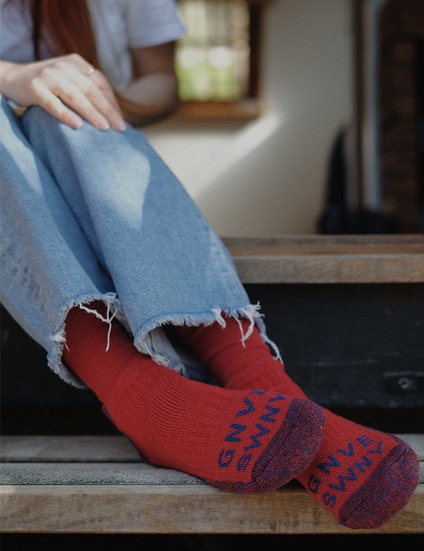 Genevieve-Sweeney-Walking-Socks-Merino-Wool-Bright-Red-marl