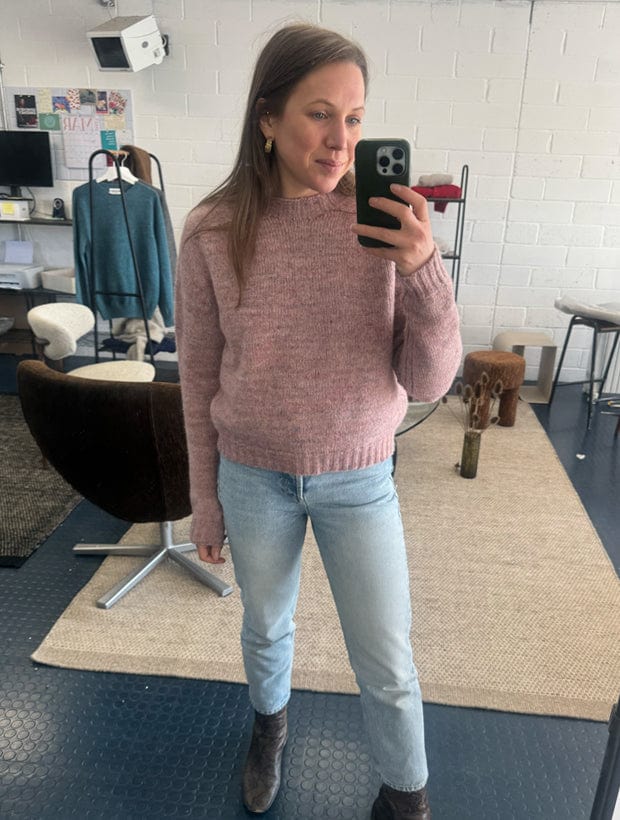 Willow Alpaca Merino Wool Sweater Pink Genevieve Sweeney