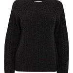 Wroxton Cable Lambswool Sweater Charcoal Genevieve Sweeney