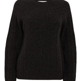 Wroxton Cable Lambswool Sweater Charcoal Genevieve Sweeney