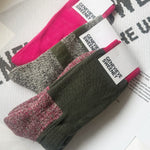 Sock Gift Set Merino Wool Walking Sock Khaki Pink Genevieve Sweeney