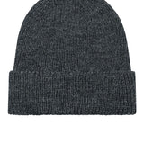 British Wool Ribbed Beanie Charcoal Melange