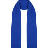 Pointelle Diamond Cashmere Scarf Bright Blue