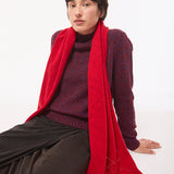 Pointelle Diamond Cashmere Scarf Bright Red