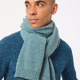 Pointelle Diamond Cashmere Scarf Sea Green