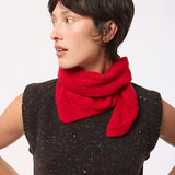 Cashmere Textured Triangle Scarf Bright Red