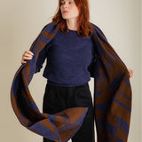Geometric Lambswool Blanket Scarf Ink Blue - Preorder