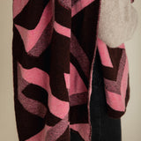 Geometric Lambswool Blanket Scarf Pink - Preorder