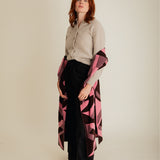 Geometric Lambswool Blanket Scarf Pink - Preorder