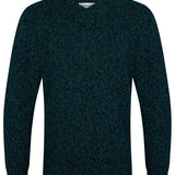 Hadham Lambswool Shawl Neck Sweater Jade Marl