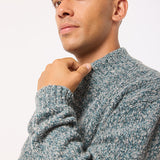 Hadham Lambswool Shawl Neck Sweater Grey Marl