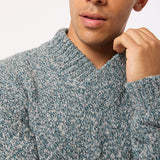 Hadham Lambswool Shawl Neck Sweater Grey Marl