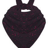 Lambswool Cashmere Tweed Triangle Scarf Black Pink