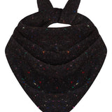 Lambswool Cashmere Tweed Triangle Scarf Black