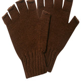 Fingerless Lambswool Gloves Hazelnut