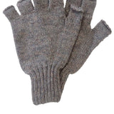 Fingerless Lambswool Gloves Pearl Grey