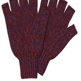 Fingerless Lambswool Slub Gloves Burgundy