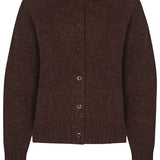 Lenzie Brushed Wool Cardigan Coffee Brown