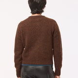 Lenzie Brushed Wool Cardigan Coffee Brown