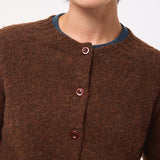 Lenzie Brushed Wool Cardigan Coffee Brown