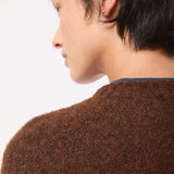 Lenzie Brushed Wool Cardigan Coffee Brown