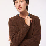 Lenzie Brushed Wool Cardigan Coffee Brown
