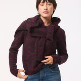 Maud Lambswool Cashmere Sweater in Black Pink Tweed