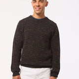 Mauden Lambswool Cashmere Sweater Black Tweed