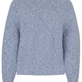 Mora Chunky Lambswool Moss Stitch Sweater Lilac Marl