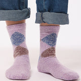 Salpaka Merino Wool Alpaca Argyle Socks Lilac Marl