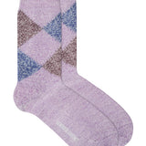 Salpaka Merino Wool Alpaca Argyle Socks Lilac Marl