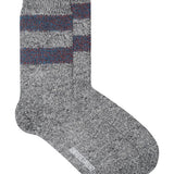 Salpaka Merino Wool Alpaca Marl Stripe Socks Charcoal Marl