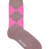 Samar Organic Cotton Argyle Sock Pink Marl