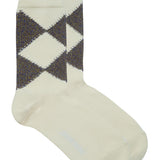 Samar Merino Argyle Sock Ecru