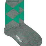 Samar Organic Cotton Argyle Sock Green Marl