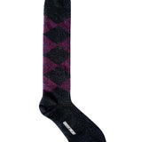 Saryl Merino Argyle Knee High Sock Charcoal