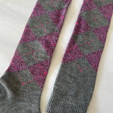 Saryl Merino Argyle Knee High Sock Light Grey