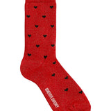 Selina Sparkly Heart Sock Red